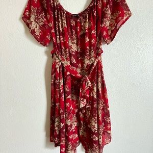 SHEIN Plus 2X Off Shoulder Red Dress